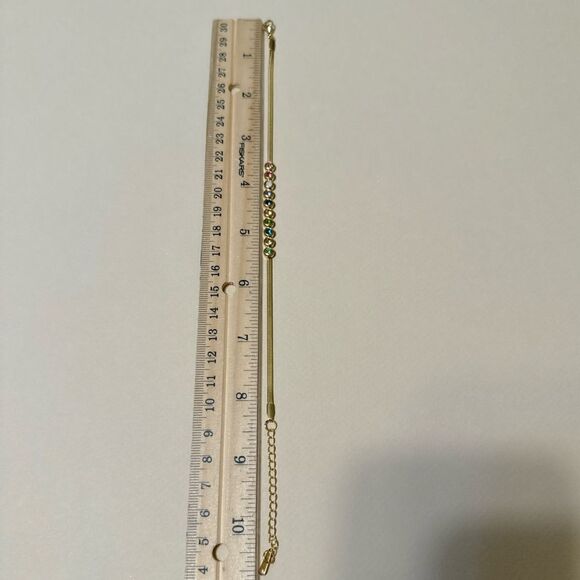 Anthropologie Gold Multicolor Gem Bracelet - Picture 4 of 4